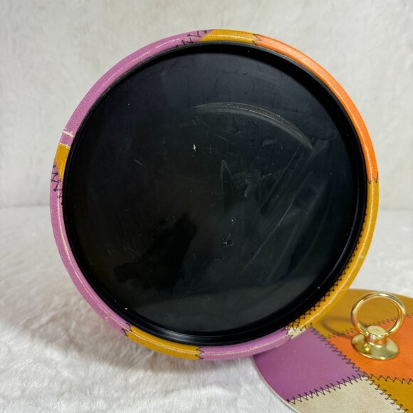 Vintage Retro Patchwork Ice Bucket With Lid & Handle 1960s 70s Hipster - Picture 4 of 7